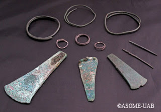 La Bastida. Objetos de bronce encontrados en 2009.